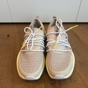 Sorel Cream and Yellow Athletic Shoes with Lightweight Design